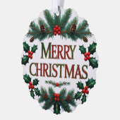 クラシックメリークリスマス紙オーナメントカード オーナメントカード (左)