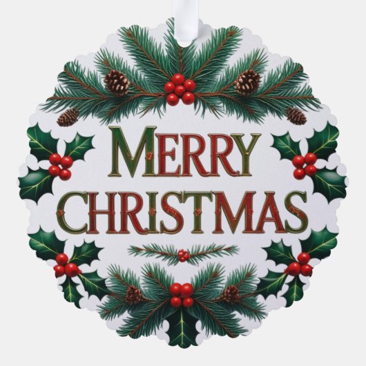 クラシックメリークリスマス紙オーナメントカード オーナメントカード (裏面)