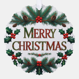 クラシックメリークリスマス紙オーナメントカード オーナメントカード