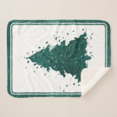 クラシックメリークリスマス |ゴージャスはっきりしたな緑の木 シェルパブランケット (正面(横))