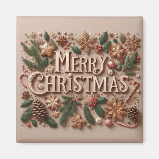 クラシックメリークリスマス マグネット (正面)