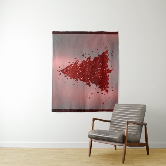 クラシックメリークリスマス |リッチクリムゾンレッドツリー タペストリー (インサイチュ)