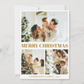 クラシックメリーミニマルクリスマス・マスタード金ゴールド シーズンカード (正面)