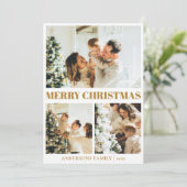 クラシックメリーミニマルクリスマス・マスタード金ゴールド シーズンカード (スタンド正面)