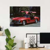 クラシックメルセデスベンツSLR300ガルウィング ポスター (ホームオフィス)