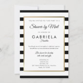 クラシックメールストライプ長距離によるブライダルシャワー 招待状 (正面)