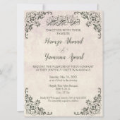 クラシックモダンアンティークイスラム結婚教徒 招待状 (正面)