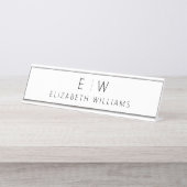 クラシックモダンエレガントミニマル名 デスクネームプレート (正面)