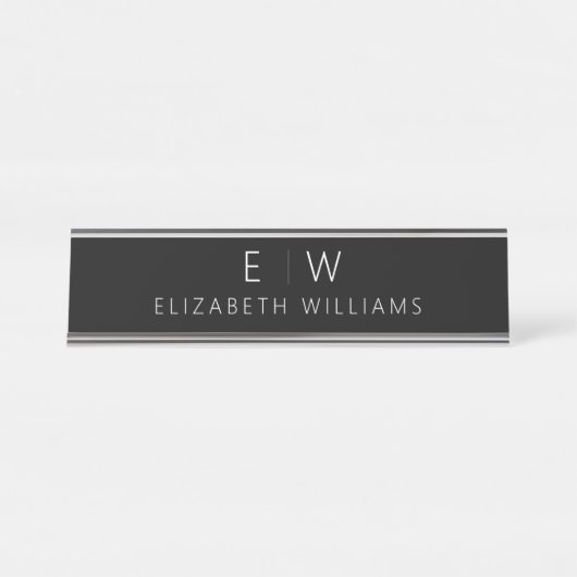 クラシックモダンエレガントミニマル名 デスクネームプレート (正面)