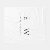 クラシックモダンエレガントミニマル名 フリースブランケット (正面(横))