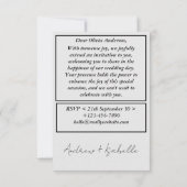 クラシックモダンエレガ結婚ントのミニマルシンプル サンキューカード (裏面)