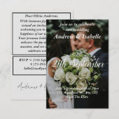 クラシックモダンエレガ結婚ントのミニマルシンプル サンキューカード (正面/裏面)