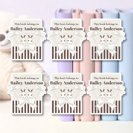 クラシックモダンキュートバニー蔵書票 シール