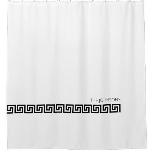 クラシックモダンギリシャ鍵 シャワーカーテン (正面)