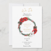 クラシックモダンクリスマスは写真結婚だ 招待状 (正面)