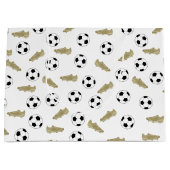 クラシックモダンサッカーのサッカーボール ラージペーパーバッグ (正面)