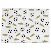 クラシックモダンサッカーのサッカーボール ラージペーパーバッグ (裏面)