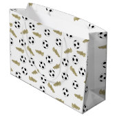 クラシックモダンサッカーのサッカーボール ラージペーパーバッグ (裏面アングル)