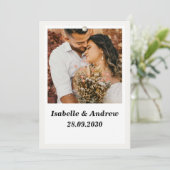 クラシックモダンシンプルエレガントなウェディングフォト 招待状 (スタンド正面)