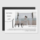 クラシックモダンシンプルミニマルScript Photo Magnet マグネット招待状 (正面/裏面)