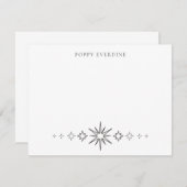 クラシックモダンシンプル名ナイトスターズ ノートカード (正面/裏面)