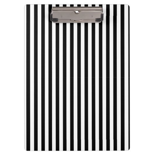 クラシックモダンシンプル白黒ストライプの クリップボード (正面)