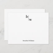 クラシックモダンシンプル2モノグラムイニシャル事業 ノートカード (正面/裏面)