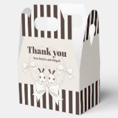 クラシックモダンストライプかわいいツインバニーガールパーティー フェイバーボックス (オープン)