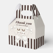 クラシックモダンストライプかわいいツインバニーガールパーティー フェイバーボックス (正面サイド)