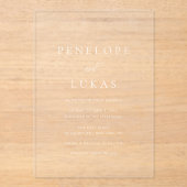 クラシックモダンスミニマル結婚ク アクリル招待状 (正面)