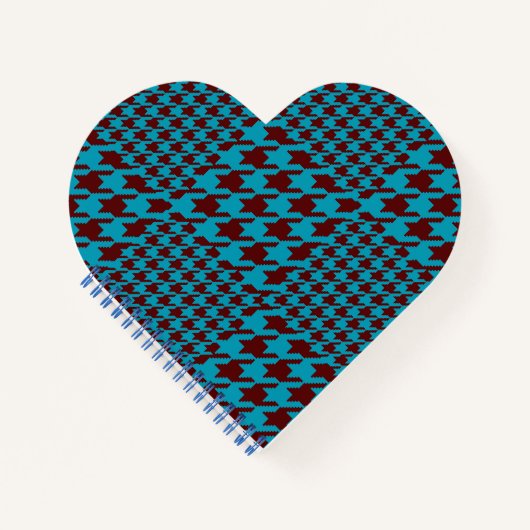 クラシックモダンタタンプレイドブルー&ブラウン ノートブック (正面)