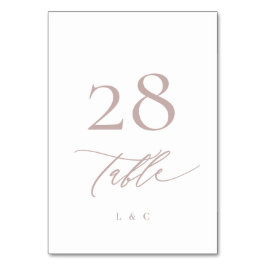 クラシックモダンピンクチューペ結婚書道 テーブルナンバー