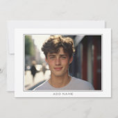 クラシックモダンフォトフレーム卒業パーティー 招待状 (正面)