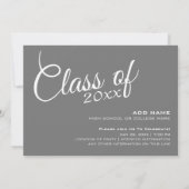 クラシックモダンフォトフレーム卒業パーティー 招待状 (裏面)