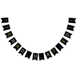 クラシックモダンブラックのシルバー&金ゴールド バンティングフラッグ