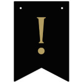 クラシックモダンブラックのシルバー&金ゴールド バンティングフラッグ (第1の旗)