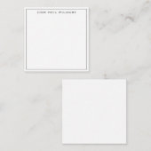 クラシックモダンブラックシンプルシニ縁どッスクエア ノートカード (正面/裏面)