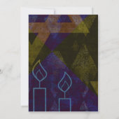 クラシックモダンブルーバー(ユダヤ教の)バル・ミツバーはっきりした型 招待状 (裏面)