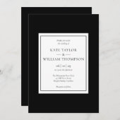 クラシックモダンミニマル白黒結婚ズ 招待状 (正面/裏面)