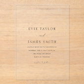 クラシックモダンミニマル結婚s アクリル招待状 (正面)