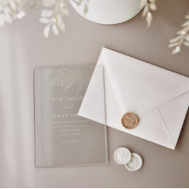 クラシックモダンミニマル結婚s アクリル招待状