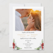 クラシックモダンミニマルChristmas結婚 Photo's 招待状 (正面)