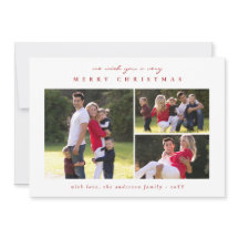 クラシックモダンミニマルMerry Christmas Red 3 Photo