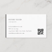 クラシックモダンモノグラムQRコード 名刺 (裏面)