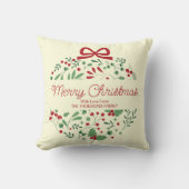 クラシックモダンレッドグリーンフローラベリー クッション (正面)