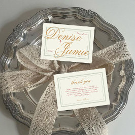 クラシックモダンヴィンテージウェディングゲスト サンキューカード