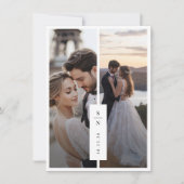 クラシックモダン写真モノグラ結婚ム 招待状 (正面)