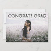 クラシックモダン卒業写真アナウンスカード 招待状 (正面)