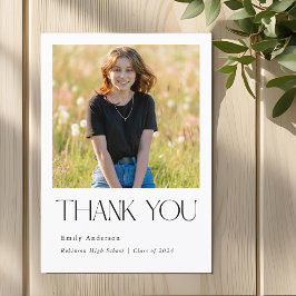 クラシックモダン卒業写真 サンキューカード