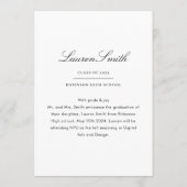 クラシックモダン卒業発表カード 案内状 (裏面)